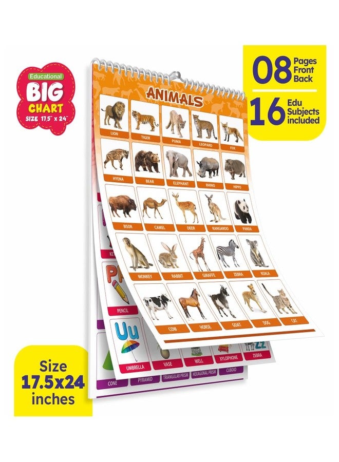YUIOP - Big Size Kids Educational Charts - 16 Subjects - Double-Sided Laminated - Waterproof - Wiro Bound - Ideal for Learning - Interactive Toy - Image 2